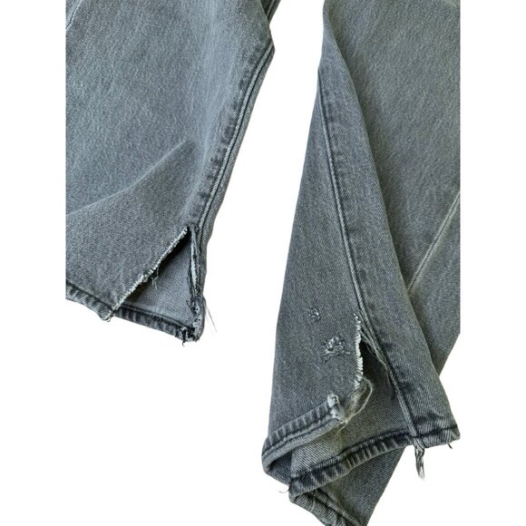 Levi's 501 Straight Leg Jeans Mens Size 34x30 Gray Denim Button Fly Distressed - Picture 2 of 8